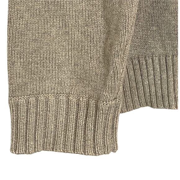 J. Crew Factory Heavyweight Cotton Mock Neck Sweater Tan Men Large Button Panel - Picture 6 of 8